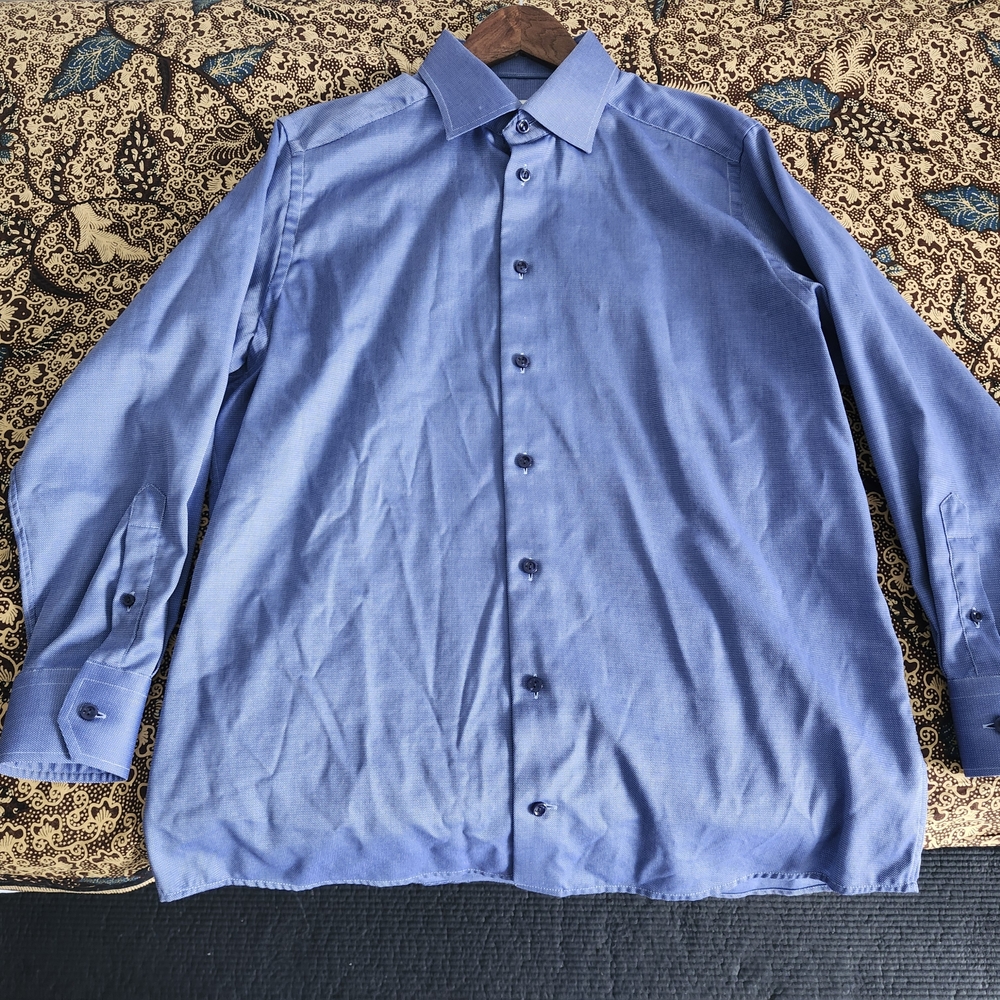 Eton, Men's Blue Dress Shirt (L, 41, 16)